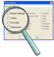 Search report objects